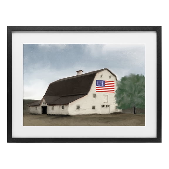 Stupell Industries American Barn Dreams Black Framed Print Under Glass, design by Kim Allen