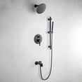 thumbnail image 3 of Lexora  8 in. Luviah Round Rain Shower & Handheld Set, Matte Black, 3 of 8