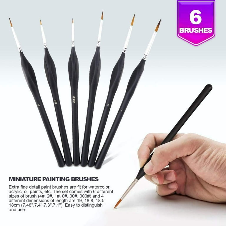 Nicpro Detail Paint Brushes 5 PCS Fine Tip 000 Professional Miniature