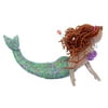 Ocean Pearl Brunette Mermaid Siren Glass Beaded Wire Sculpture