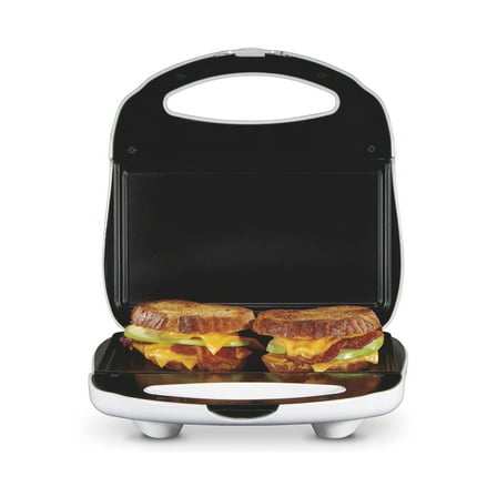 Proctor Silex Hot Sandwich Maker with Nonstick Surface, Compact and Easy to Store, White