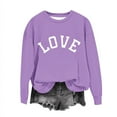 thumbnail image 6 of Girls Sweatshirts Love Heart Letter Print Cotton Drop Shoulder Long Sleeve Crewneck Pullover Kids Valentines Tops (5 Years, Purple 03), 6 of 6