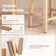 thumbnail image 4 of MF Studio 24" Counter Height Bar Stool Set of 3, PU Leather Padded Seat with Solid Wood Legs, White, 4 of 6