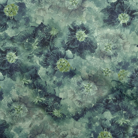 oneOone Cotton Jersey Dark Green Fabric Abstract Floral Sewing Fabric By The Yard Printed Diy Clothing Sewing Supplies 58 Inch Wide