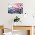 thumbnail image 5 of Chilfamy Pink Flowers Mountain Canvas Prints Wall Art Ready to Hang 16x12in, 5 of 6
