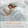 thumbnail image 4 of 3 Piece Teal Grey Branch Duvet Cover Set Queen Size, Microfiber Comforter/Quilt Cover with Corner Ties and 2 Pillowcases, Spring Summer Pastoral Botanical All Season Soft Bedding with Zipper Closure, 4 of 8