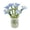 Light blue, variant on 7Pcs Glass Mini Flower Bouquet with Vase, Hand Blown Glass Calla Lily Tulip Arrangement Tabletop Decor Pot