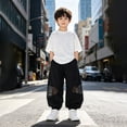thumbnail image 5 of Unisex Kids Lightweight Airy Jogger Trousers, Side Mesh Spliced Elastic Ankle Pants for Shopping and Daily Indoor Activities Black 130, 5 of 6
