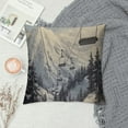 thumbnail image 2 of COMIO  Mountain Ski Lift  Throw Pillow Case Sketch White Wintertime Snow Landscape Resort Pillow Cushion Covers Home Sofa Decorative, 2 of 5