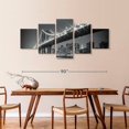 thumbnail image 3 of Elephant Stock Twinkling Manhattan Bridge Wall Art - Horizontal Multi Panel Canvas - Living Room Wall Decor - Architecture Multi Panel - Black And Gray Decor - 92" x 42", 3 of 8