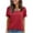 Red, variant on Tqcoqu Women's Metallic Trim T Shirt V Neck Short Sleeve Tee Casual Summer Tops,Black,Women's S-XXL