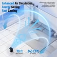thumbnail image 3 of Ventilador de escritorio PISLIOU de 1200 mAh, recargable, 6 velocidades, inclinación 360°, 3 of 8