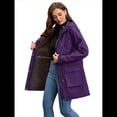 thumbnail image 4 of Chaquetas Softshell Impermeables para Mujer, Abrigos Cálidos con Forro y Capucha, Chaqueta Impermeable Larga. Oscuro XL, 4 of 8