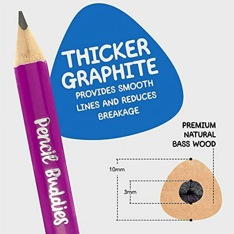 Short Jumbo Pencils for Kids, Preschoolers, Kindergarten, Toddlers, &  Beginners - 12 Fat Pencils and 1 Sharpener & Eraser, Pencils #2, Triangle  Grip
