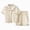 H145-Beige, variant on TOWED22 Girls Pajamas Satin Pajama Set Silk Pjs Short Sleeve Button Down Summer Sleepwear for Kids,3-4 Y