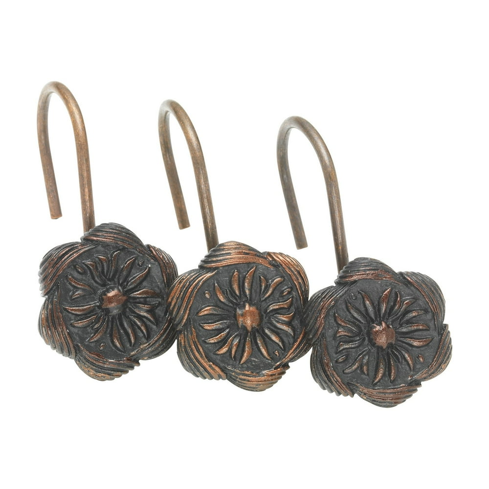 "Auburn" Resin Shower Curtain Hooks in Oil Rubbed Bronze