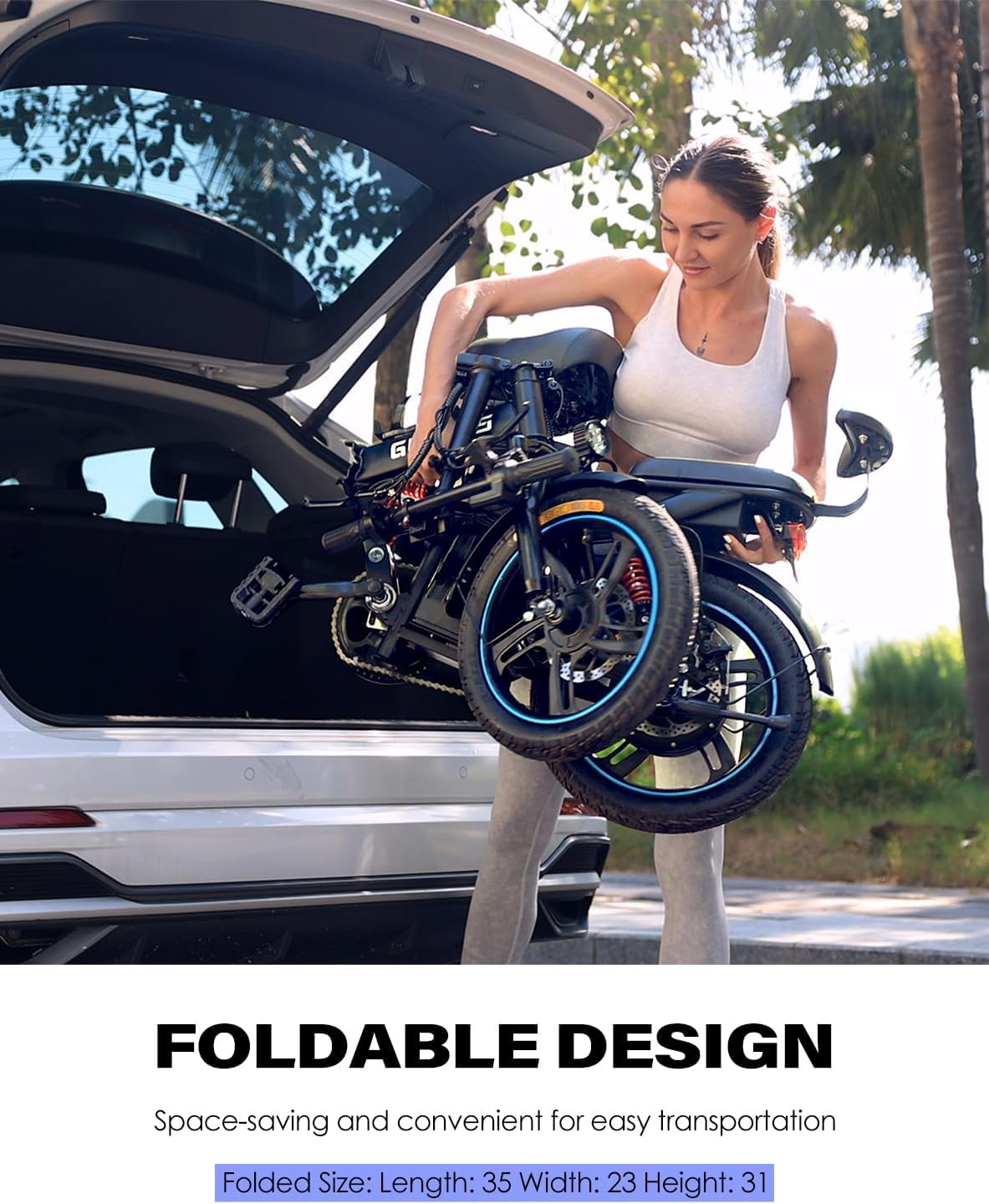 Electric Bike for Adults, 16" Integrated Wheel Fat Tire Electric Bicycle with Peak 750W Motor 28 MPH Max Speed, 48V 15Ah Removable Battery Range to 45 Miles