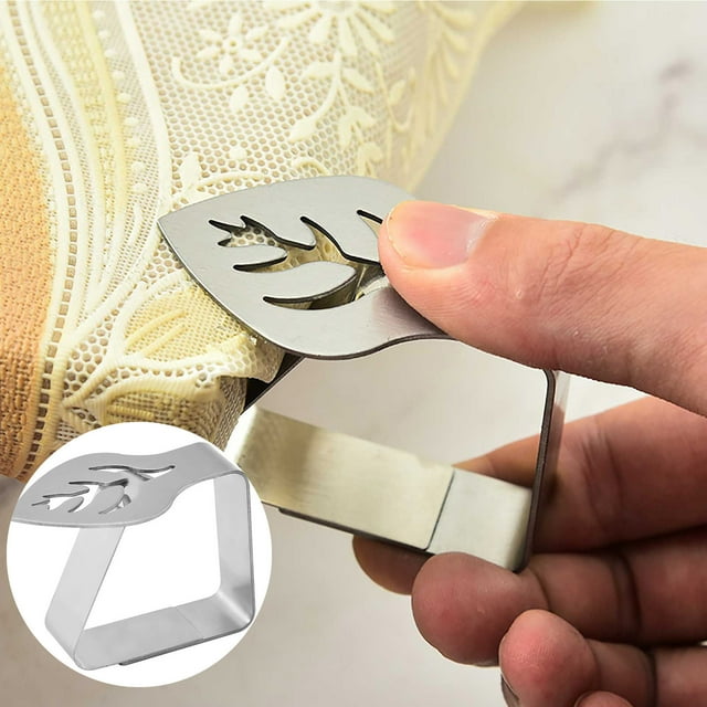 Birdeem Outdoor Dining Table,Stainless Steel Table,2Pc New Stainless Steel Tablecloth Tablecloth Clip Leaf Thickened Dining Table Clip,Stainless Steel Table
