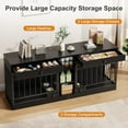 thumbnail image 4 of IdealHouse Dog Crate Furniture for 2 Dogs, Double Dog Kennel with 2 Storage Drawers & Bowls, Indoor Pet Crate TV Stand for Small/Medium Dogs, Black, 4 of 9