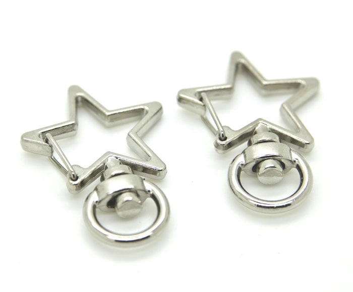 Pack of 100 Metal Star Shaped Spring Snap Keychain Clip Hanging Buckle Key Ring DIY Craft Key Chains Accessories