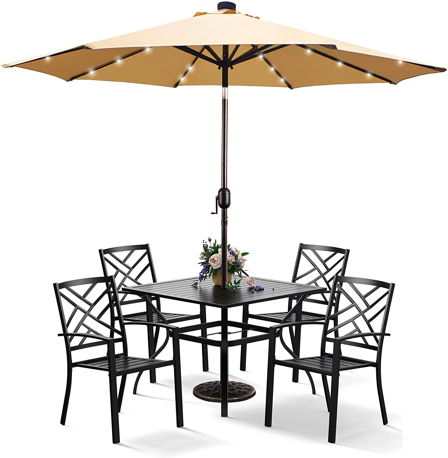 WeGuard Outdoor 6 Pieces Clearance Patio Dining Set for 4, 37" Square