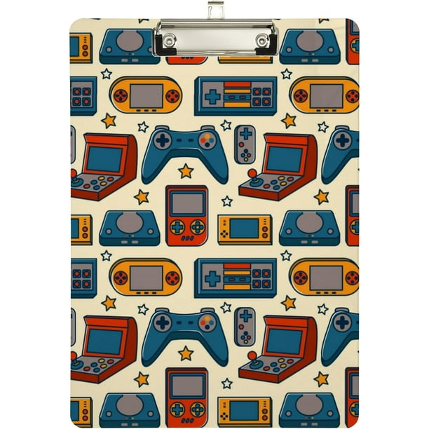 FMSHPON Vintage Video Game Clipboard Hardboard Wood Nursing Clip Board