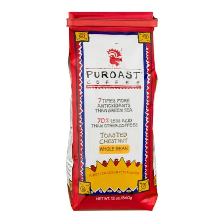 Puroast Toasted Chestnut Low Acid Whole Bean Coffee, 12 oz Bag