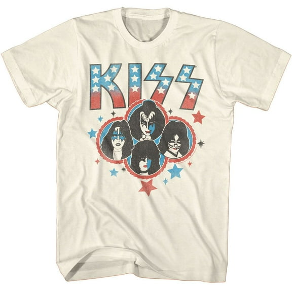 Kiss Americana Stars Natural Adult T-Shirt L