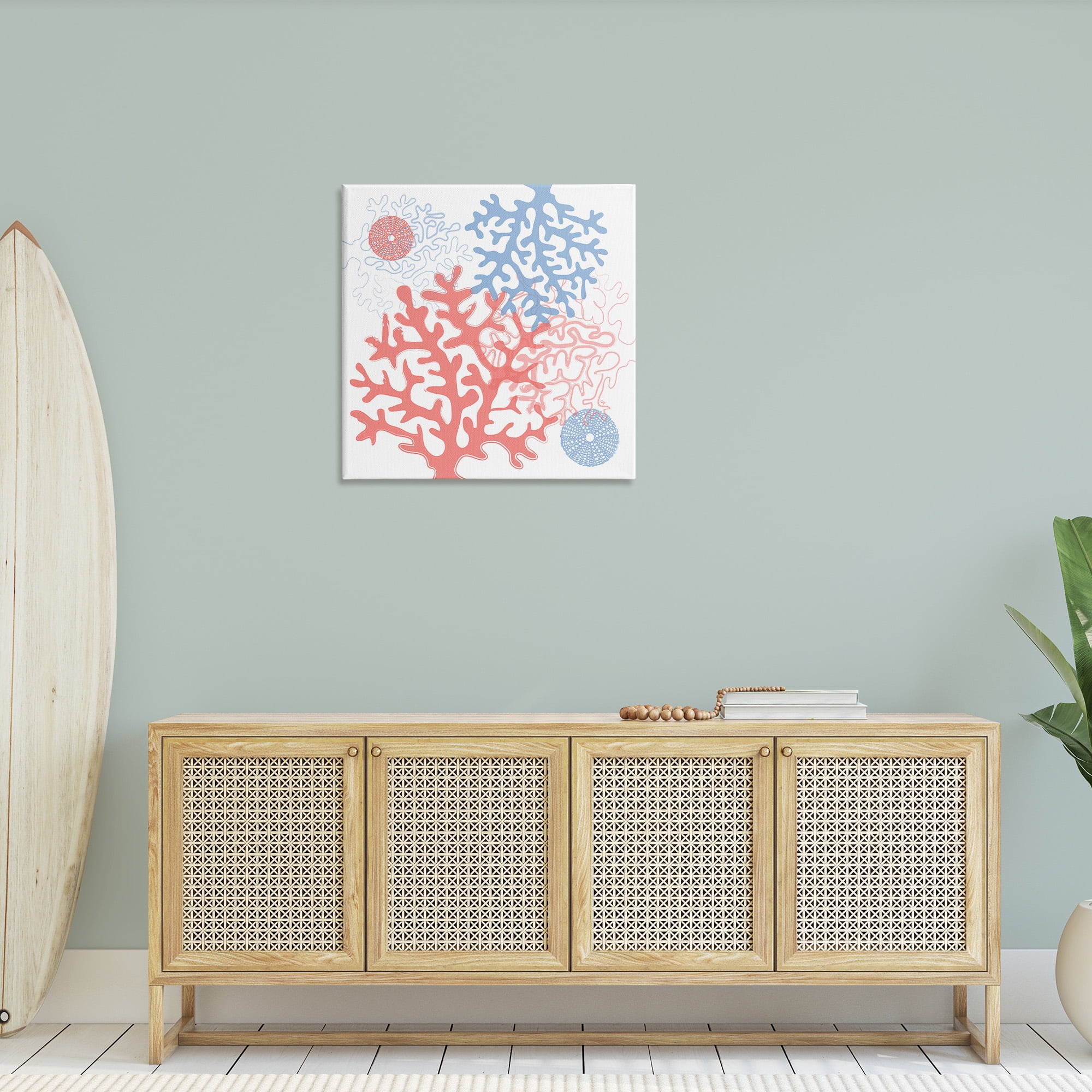 Stupell Industries Abstract Coral & Urchins Abstract Painting Gallery Wrapped Canvas Art Print Wall Art, 30 x 30