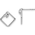 thumbnail image 1 of Sterling Silver Rh Plated White Ice .015Ct. Diamond Square Earrings (12 X 11.5) Made In India qw453, 1 of 5