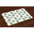 thumbnail image 1 of Ambesonne Vintage Place Mats Set of 4, Mexican Plant Cactus, Standard Size, Pink Green and Blue, 1 of 4
