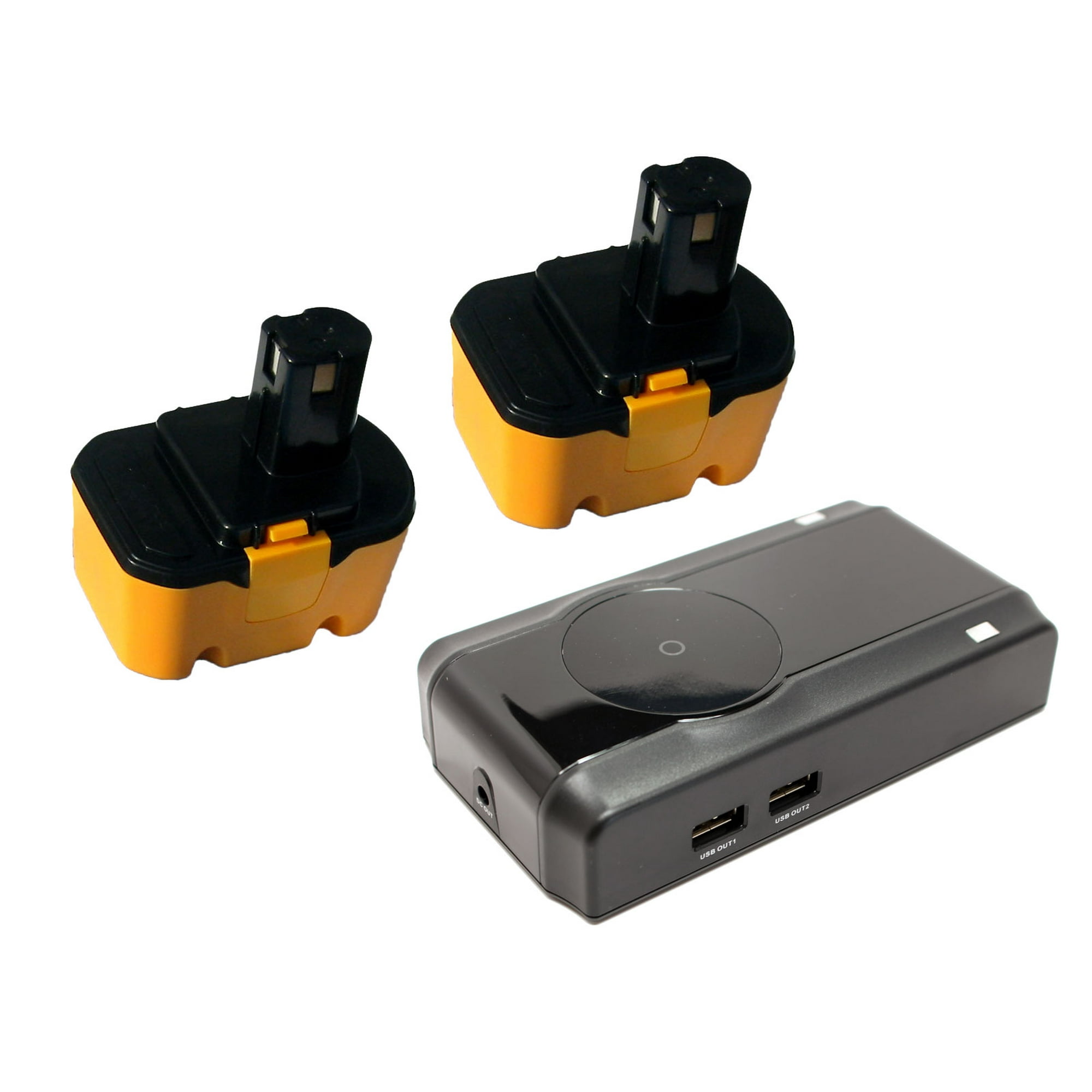 2-Pack Ryobi 14.4V Battery Replacement - Compatible with Ryobi 130224010,  RY6200, 1314702, 1400144, 1400656, 1400671, HP1442M, FL1400, HP1441M,  130224011, 130281002, 1400655, 4400011, CTH1442, CTH1442K2, HP1441  (1300mAh, NICD) 