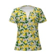 thumbnail image 4 of Wukai Lemon1 Casual V-Neck Graphic Tees for Women: Lightweight and Breathable Summer Tops with Stylish Design-Small, 4 of 8