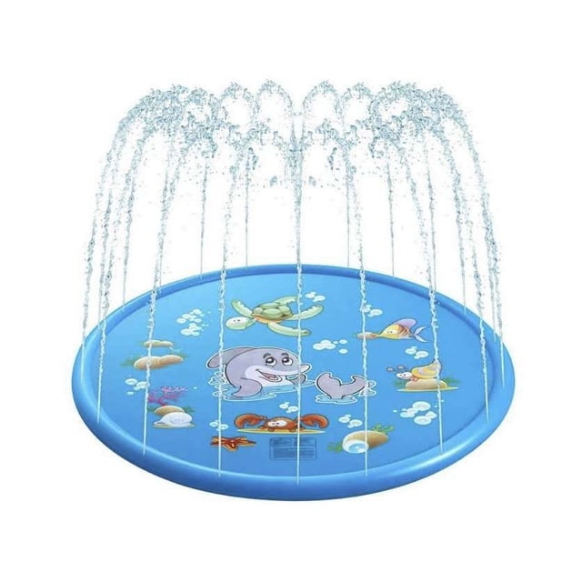 Splash Pad Ventosa 170 cm Alfombra de juego acuático Aspersor para fiestas Splash Pad Verano Spray Juguetes para niños y mascotas Jardín al aire libre Actividades familiares