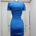 thumbnail image 2 of Women Short Dress Cut Out Waist Dress Hip Wrap Pure Color For Party ANGGREK Ropa, 2 of 7