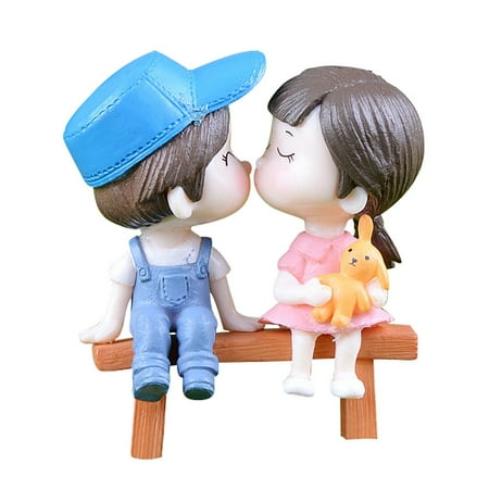 

YruYptpaln 1 Set Cute Lovers Chair Miniature DIY Ornament Garden Dollhouse 1998 Christmas Ornament