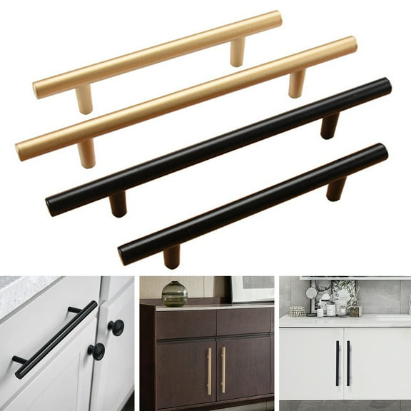 sunsanly 1 Set Door Handle Modern T-Shaped Cabinet Handles Easy Installation Drawer Pulls with Screws for Home