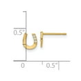 thumbnail image 3 of Auriga Fine Jewelry 14K Yellow Gold CZ Horseshoe Stud Earrings for Women (L -6mm, W-6mm), 3 of 6