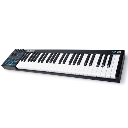 Advanced 49-Key USB MIDI Keyboard & Drum Pad Controller (16 Pads / 12 Knobs / 36 Buttons) + Label Kit + MIDI Cable + Headphones - Top Value Kit!