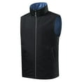 thumbnail image 4 of BiZtdJrK Men Lightweight Softshell Vest Big and Tall Windproof Reversible Sleeveless Running Vest for Travel Hiking Golf Limited Time Sales Of The Day Blue XXXXXL, 4 of 5