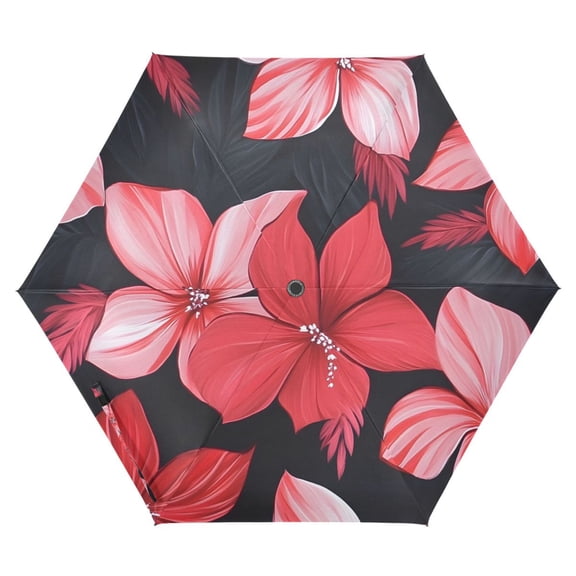 ALAZA Elegant Tropical Floral-k5 UPF 50  Compact Folding Umbrella for Rain Travel Umbrella Packable