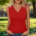 thumbnail image 3 of TAGOLD Womens V-Neck Camisoles Solid Color Ribbed Sleeveless Basic Layering Summer Tank Top, 3 of 5