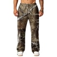 thumbnail image 5 of LTTVQM Men's Realtree Leaf Camo Wide Leg Pants Leisure Tree Camo Breathable Light Fabric Loose Fit Fishing Athletic Wide Leg Pants Coffee S, 5 of 7