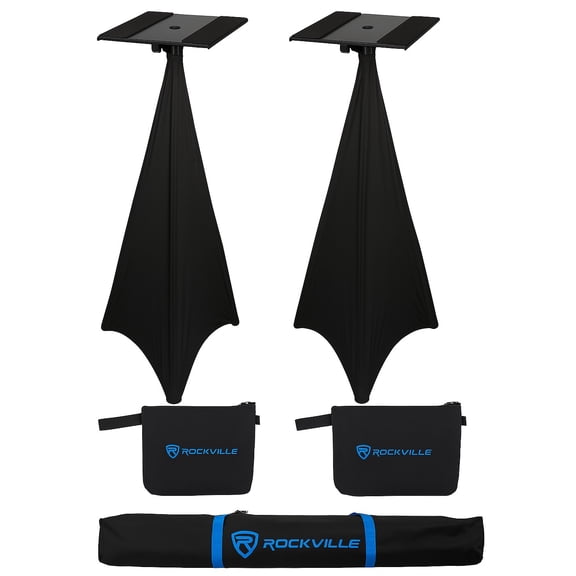 (2) Rockville Lighting Stands For Moving Head/Gobo/Beam/Spot Lights Black Scrim
