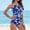 Blue, variant on Sakmal Womens One Piece Swimsuits Full Coverage Bathing Suit Black Summer Crew Neck Womens Swimsuit L