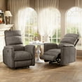 thumbnail image 4 of Koorlian Electric Power Recliner Chair, Fabric Recliner for Adults with USB Ports, Adjustable Reclining Sofa with Padded Seat Backrest, Single Small Home Theater Recliner for Living Room, Brown, 4 of 7