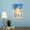 thumbnail image 5 of Beach Seaside Canvas Wall Art: Coastal Coconut Trees Painting Ocean Swing Hanging on Palm Tree Picture Seascape Sunset Artwork Decor for Living Room Bathroom 16" x 12", 5 of 6
