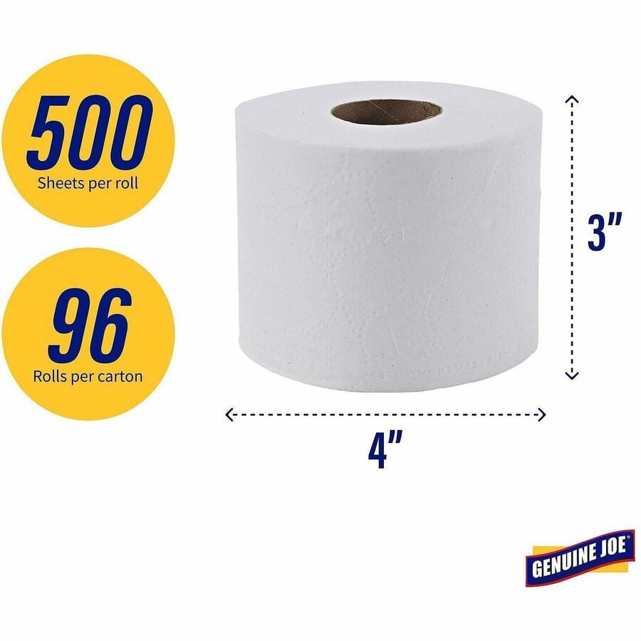 Genuine Joe, GJO2540096, 2-ply Standard Bath Tissue Rolls, 96 / Carton, White