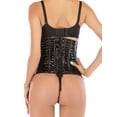 thumbnail image 6 of SHCKE Women's PVC Underbust Corset Bustier Sexy Lace Up Waist Training Cincher Boned Corsets Belt, 6 of 6