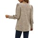 thumbnail image 3 of Top de manga larga abombada para mujer, camiseta de manga larga informal holgada y transpirable suave con cuello redondo y manga larga para otoño e invierno, color tostado claro S, 3 of 5